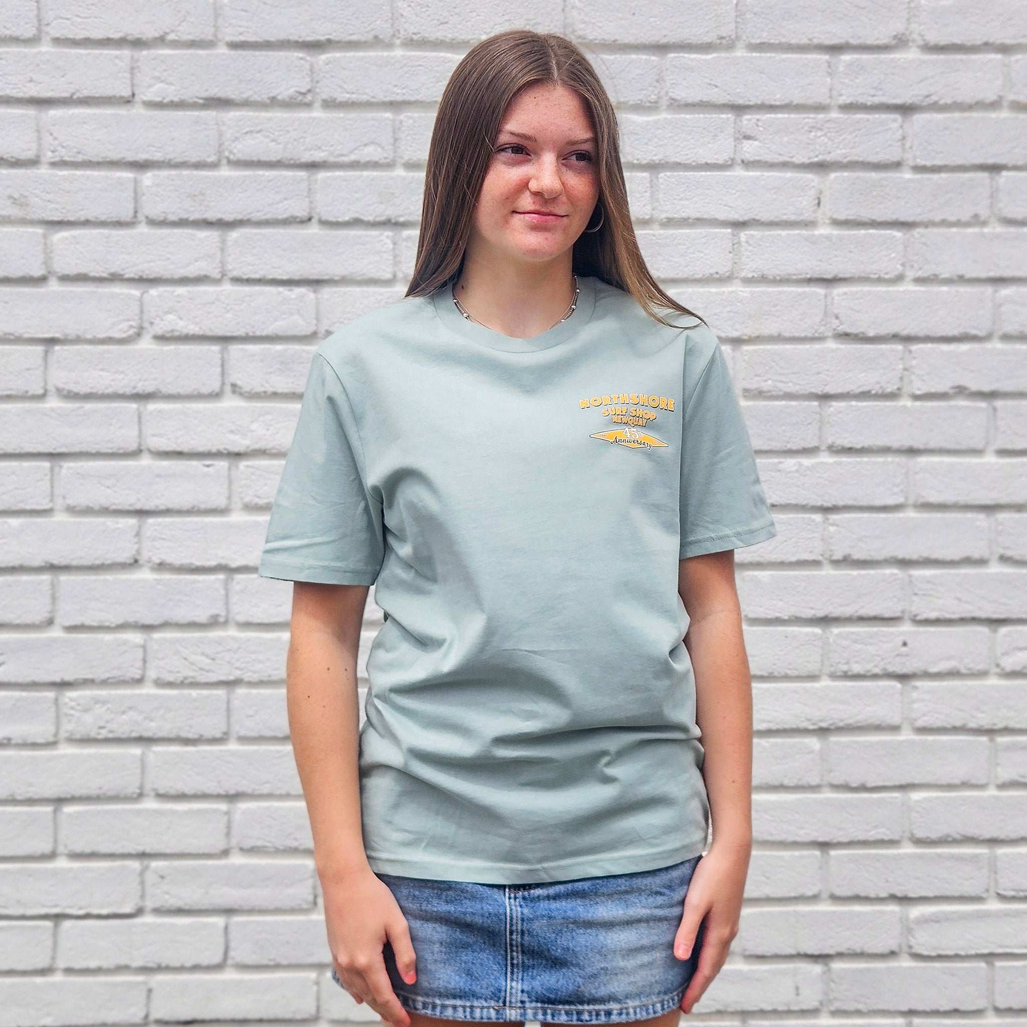 45th Anniversary T-shirt-Aloe/Multi | Northshore Surf Shop | T Shirt - Northshore Newquay - Surf/Skate