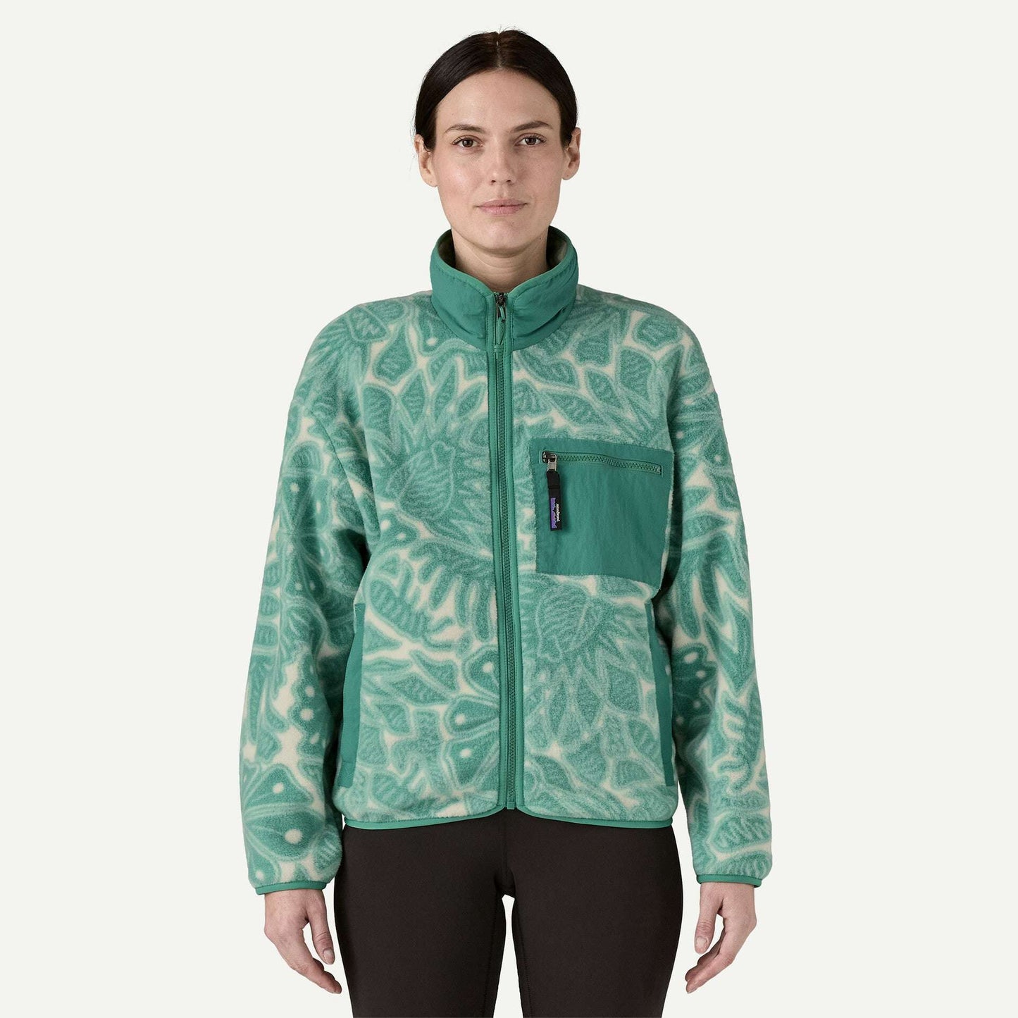 Patagonia Women's Synchilla® Fleece Jacket-Bees and Flowers: Heather Green XL | Patagonia |