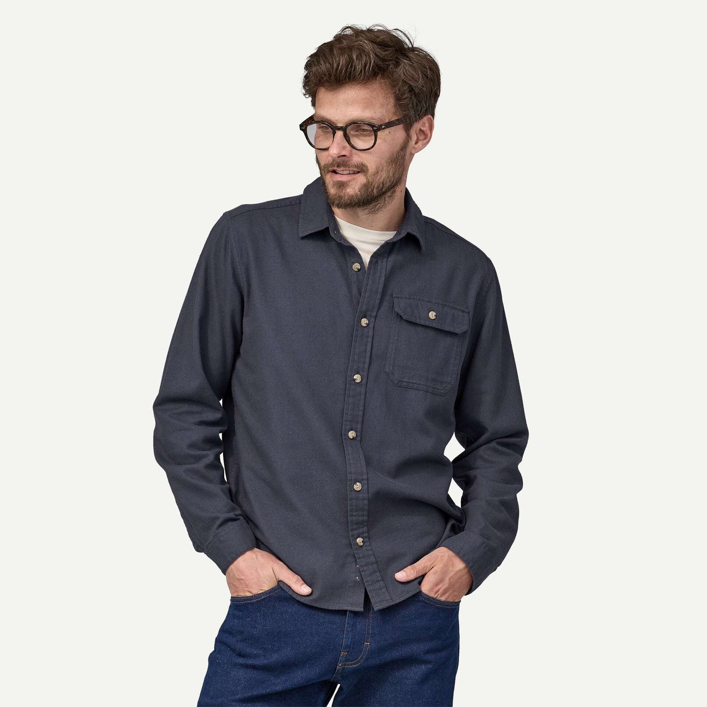 Patagonia Men's Long-Sleeved Lightweight Fjord Flannel Shirt-Smoulder Blue | Patagonia |