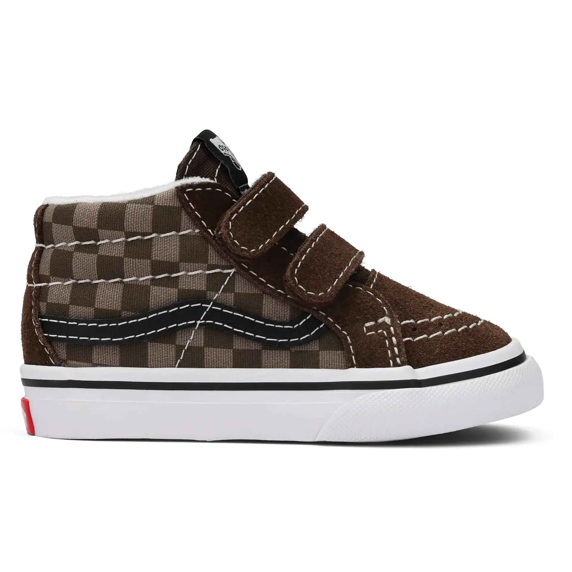 Vans Kids SK8-Mid Reissue V-Tonal Check Brown | Vans | trainers - Northshore Newquay - Surf/Skate