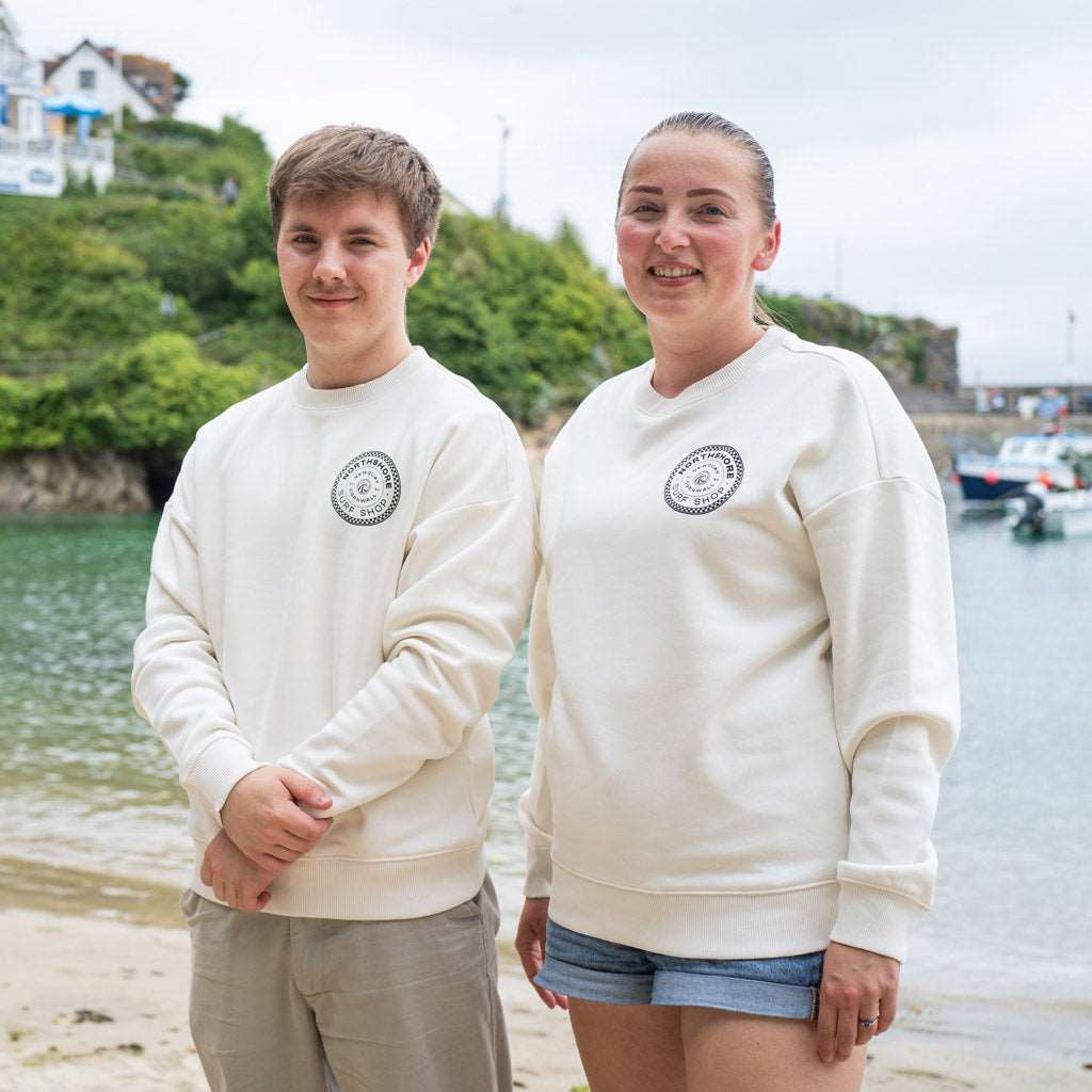 Checkered Crew | Ivory | Northshore Surf Shop | Sweatshirt - Northshore Newquay - Surf/Skate