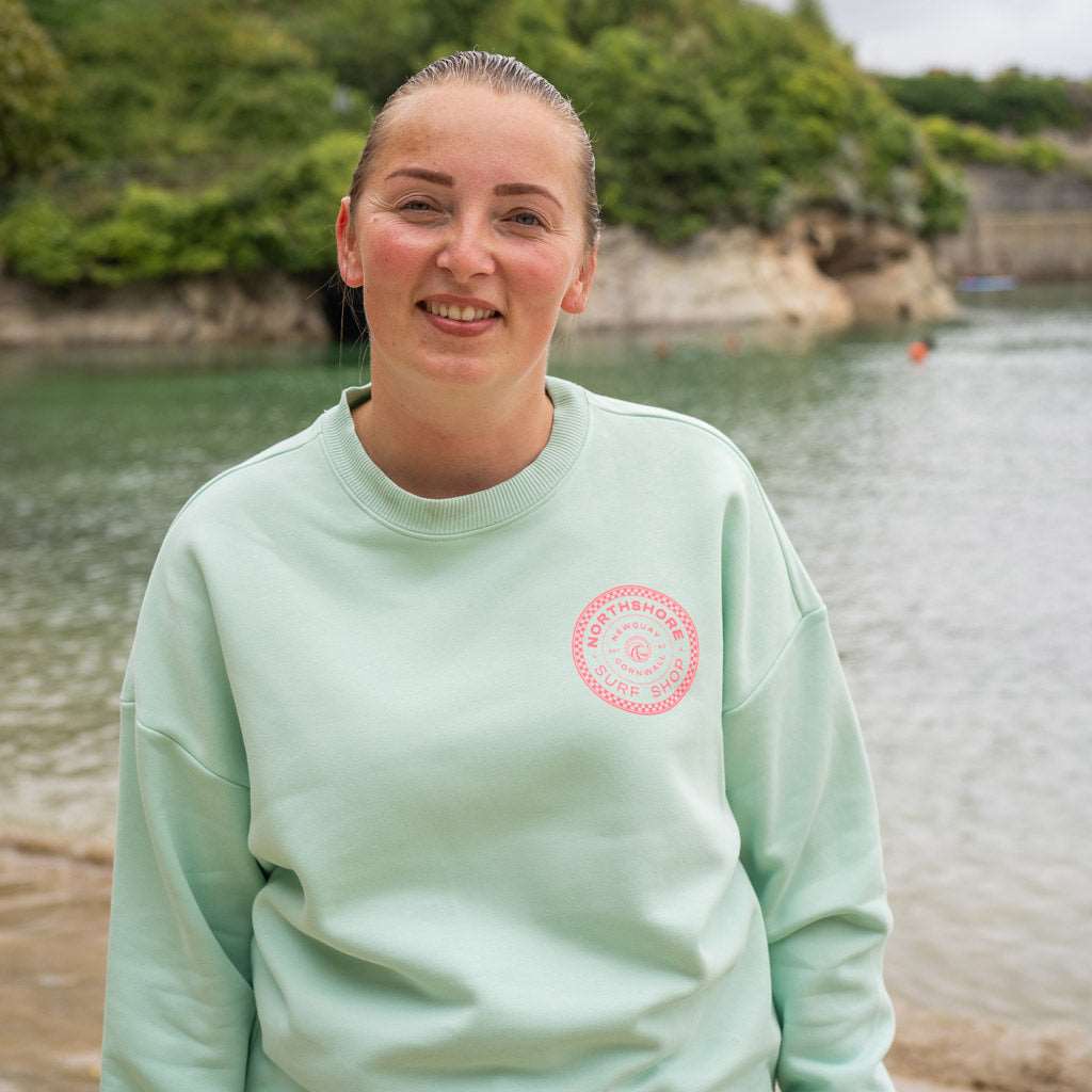 Checkered Crew | Brook Green XL | Northshore Surf Shop | Sweatshirt - Northshore Newquay - Surf/Skate