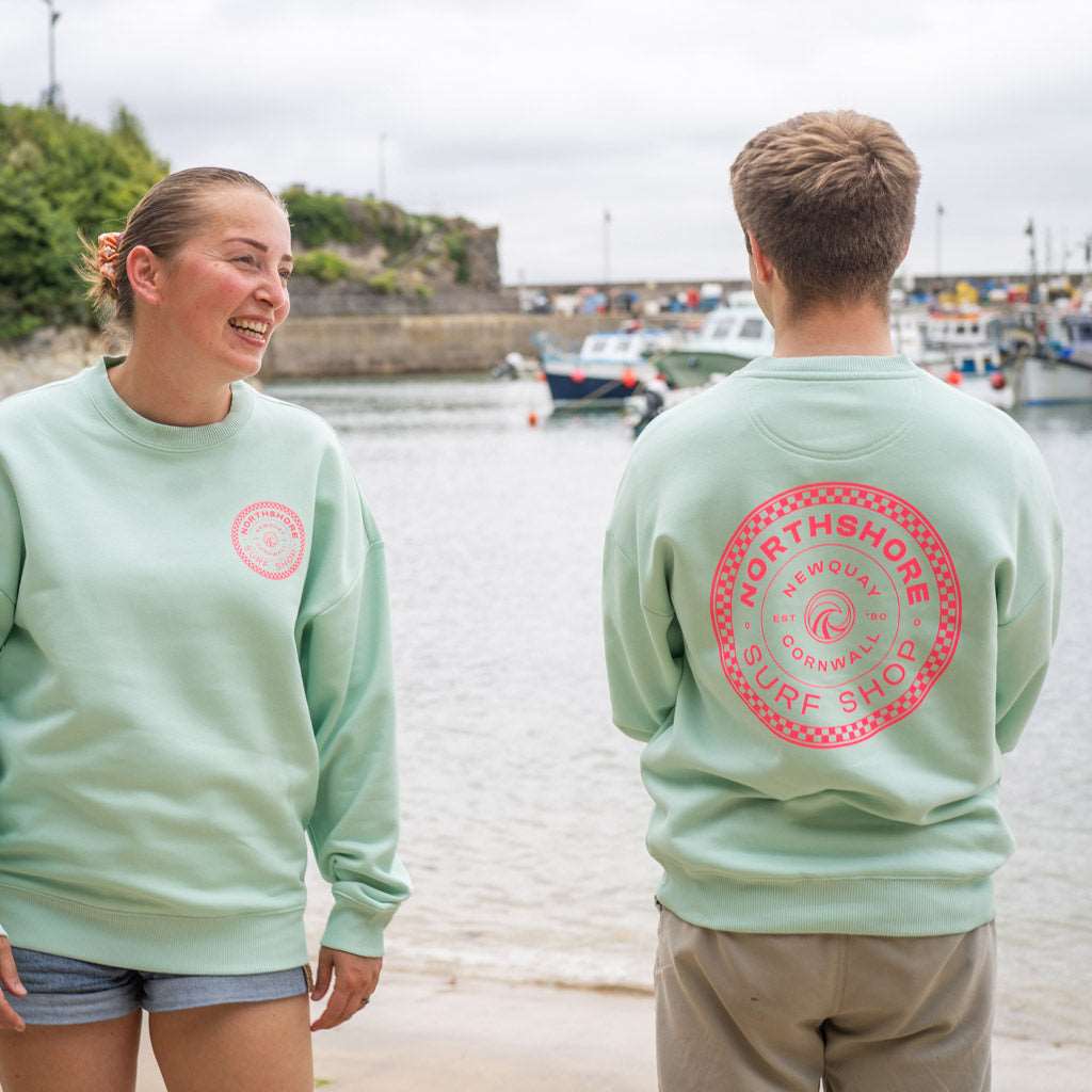 Checkered Crew | Brook Green | Northshore Surf Shop | Sweatshirt - Northshore Newquay - Surf/Skate