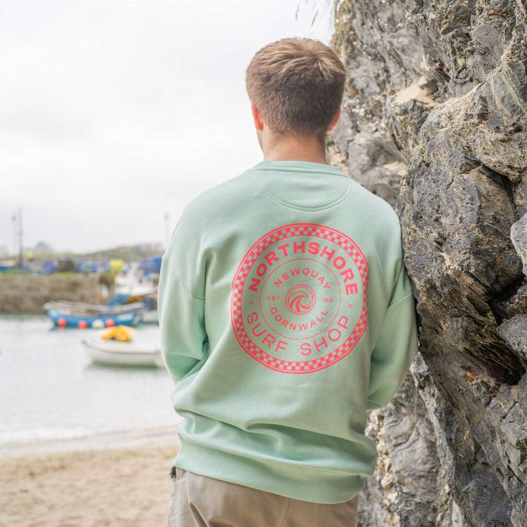 Checkered Crew | Brook Green | Northshore Surf Shop | Sweatshirt - Northshore Newquay - Surf/Skate