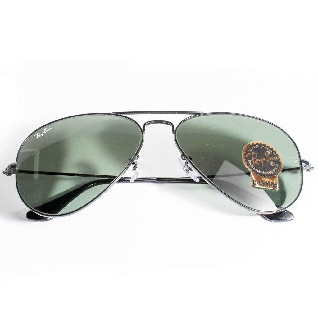 Ray Ban Aviator Classic Sunglasses-All Black G-15 Green Lens | Ray Ban | Sunglasses
