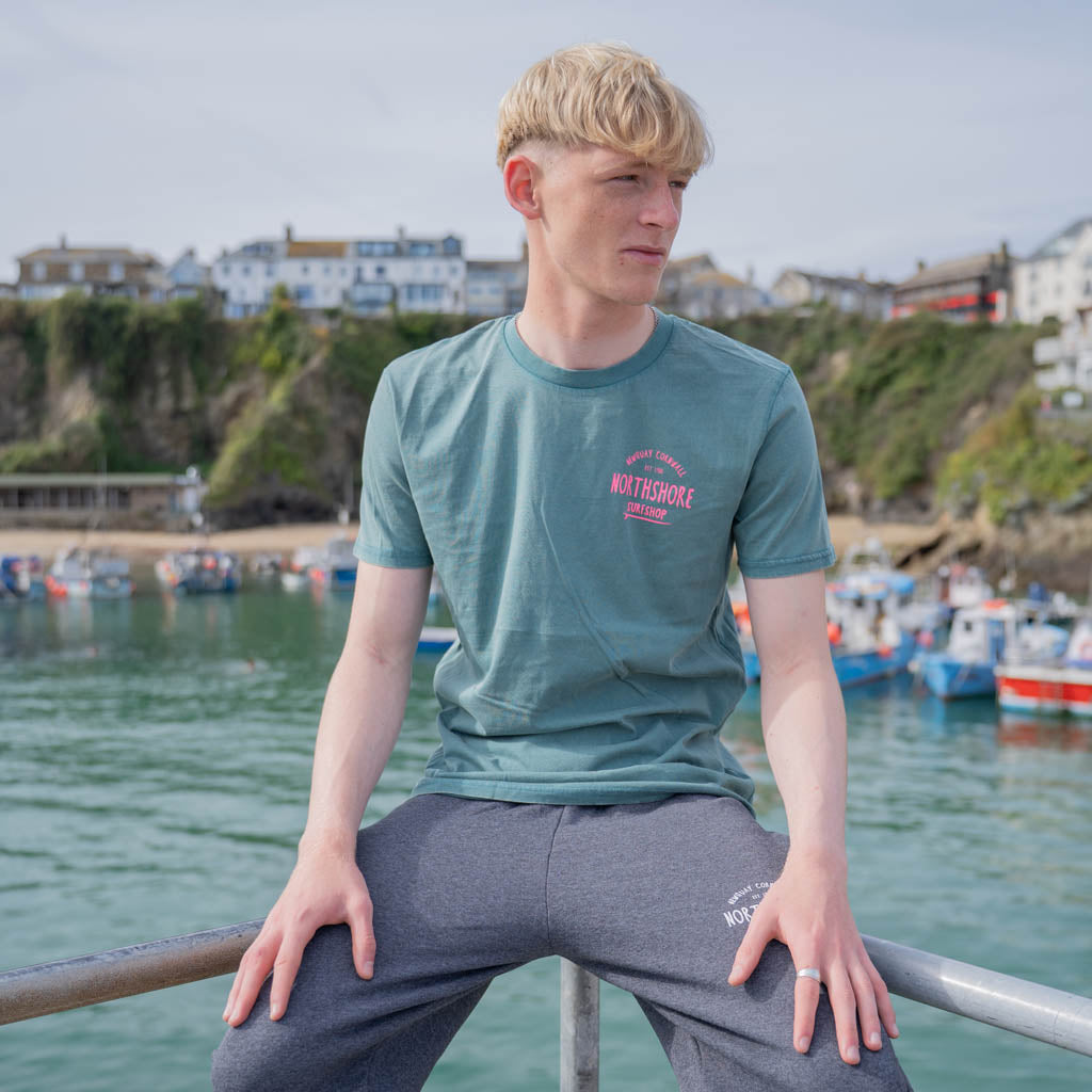 Classic Logo Organic Tee | Hydro Green | Northshore Surf Shop | T Shirt - Northshore Newquay - Surf/Skate