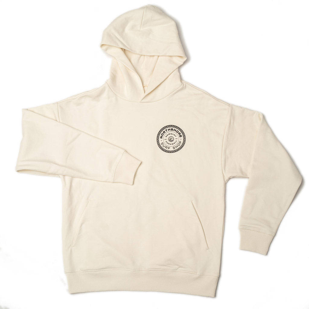 Checkered Hoody - Ivory | Northshore Surf Shop | Hooded Sweatshirt - Northshore Newquay - Surf/Skate