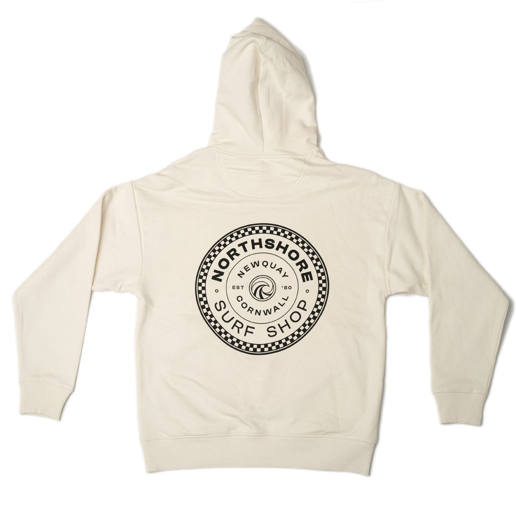 Checkered Hoody - Ivory XL | Northshore Surf Shop | Hooded Sweatshirt - Northshore Newquay - Surf/Skate