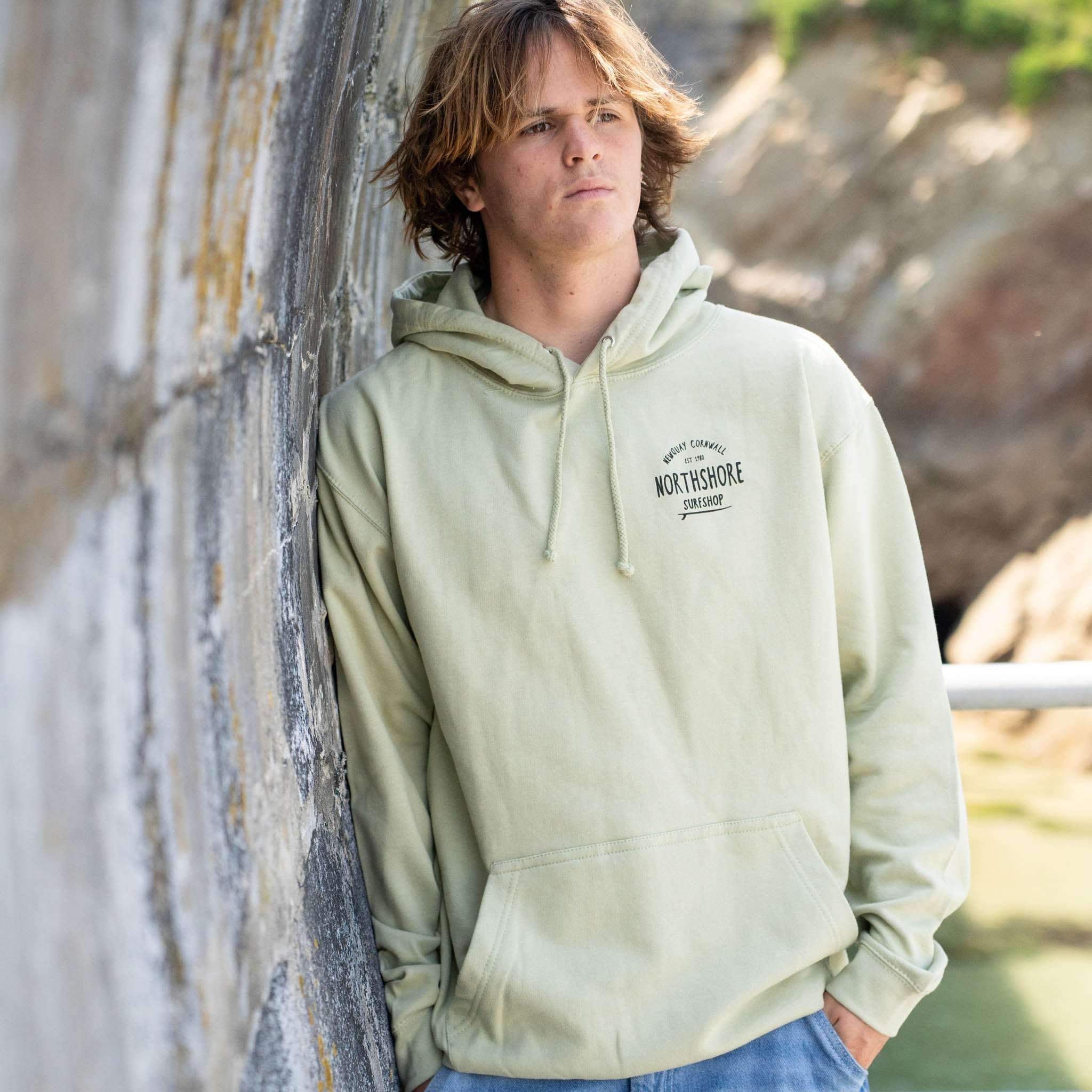Classic Logo Hoodie | Pistachio | Northshore Surf Shop | Hooded Sweatshirt - Northshore Newquay - Surf/Skate
