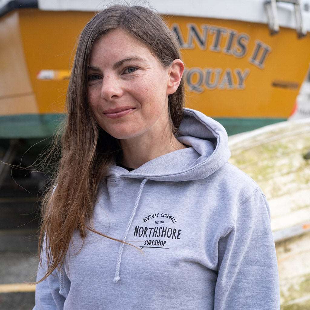 Classic Logo Hoodie | Heather Grey | Northshore Surf Shop | Hooded Sweatshirt - Northshore Newquay - Surf/Skate