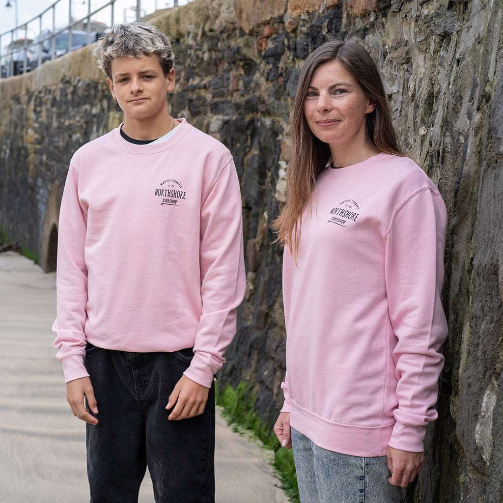 Classic Logo Crew | Baby Pink | Northshore Surf Shop | Sweatshirt - Northshore Newquay - Surf/Skate