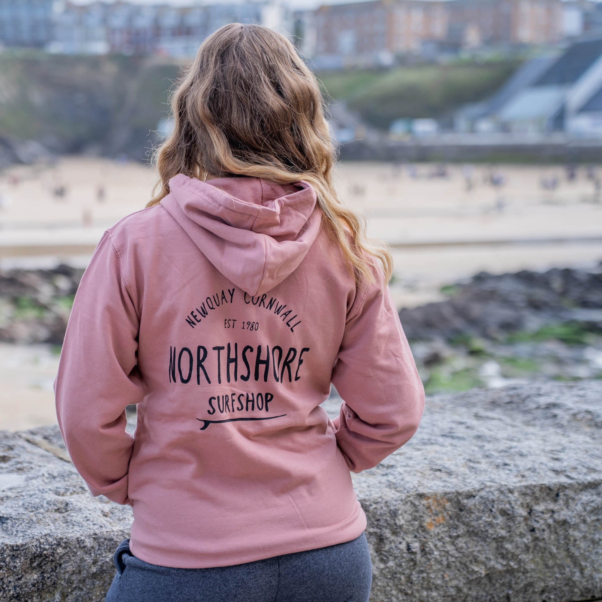 Classic Logo Hoodie | Dusty Pink | Northshore Surf Shop | Hooded Sweatshirt - Northshore Newquay - Surf/Skate