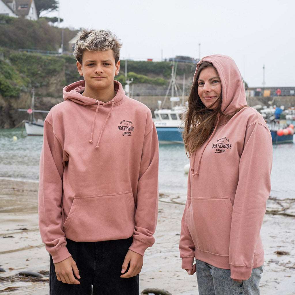 Classic Logo Hoodie | Dusty Pink | Northshore Surf Shop | Hooded Sweatshirt - Northshore Newquay - Surf/Skate