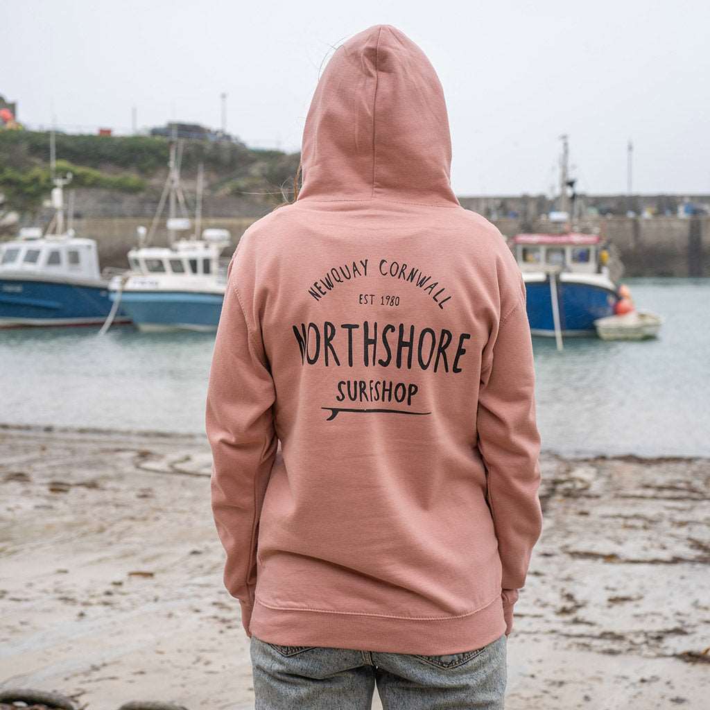 Classic Logo Hoodie | Dusty Pink | Northshore Surf Shop | Hooded Sweatshirt - Northshore Newquay - Surf/Skate