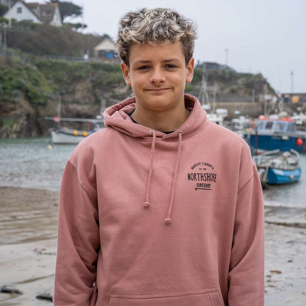 Classic Logo Hoodie | Dusty Pink | Northshore Surf Shop | Hooded Sweatshirt - Northshore Newquay - Surf/Skate