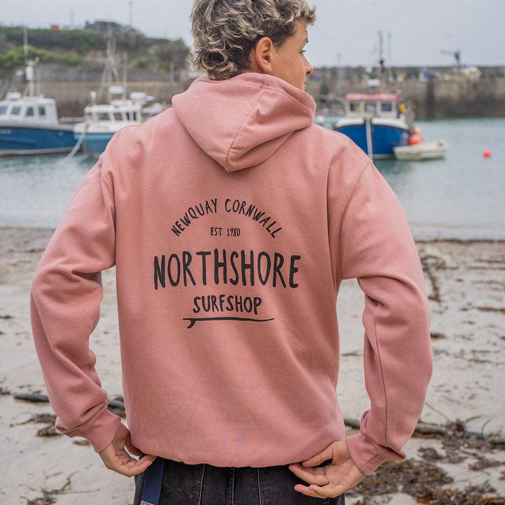 Classic Logo Hoodie | Dusty Pink | Northshore Surf Shop | Hooded Sweatshirt - Northshore Newquay - Surf/Skate