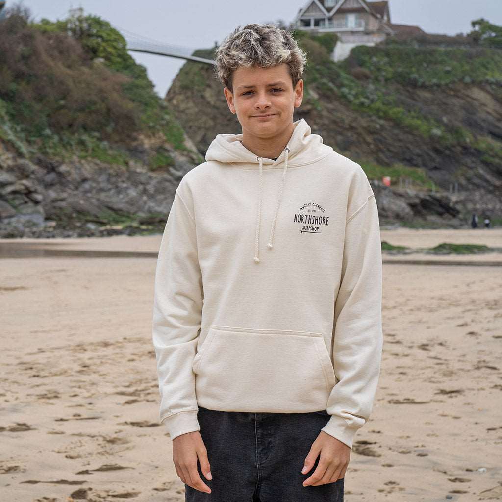 Classic Logo Hoodie | Vanilla Milk | Northshore Surf Shop | Hooded Sweatshirt - Northshore Newquay - Surf/Skate