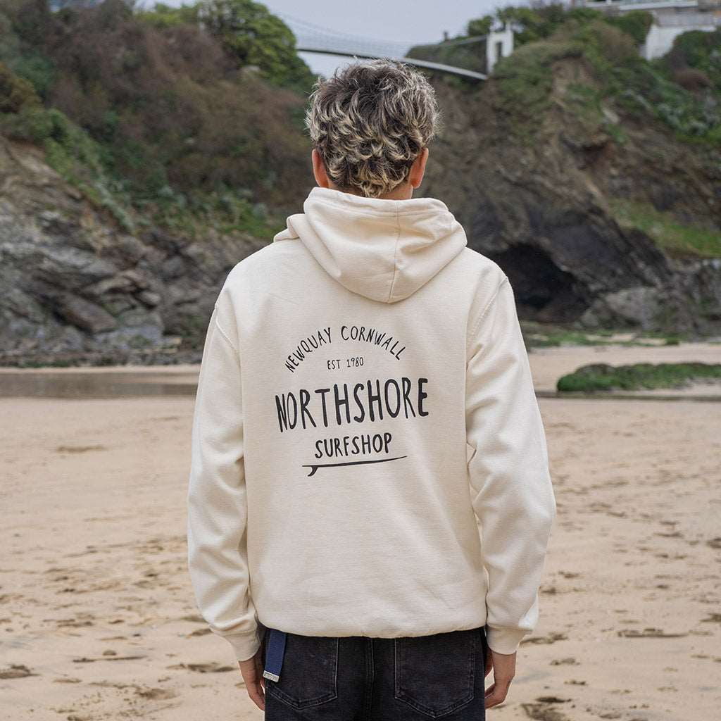 Classic Logo Hoodie | Vanilla Milk | Northshore Surf Shop | Hooded Sweatshirt - Northshore Newquay - Surf/Skate