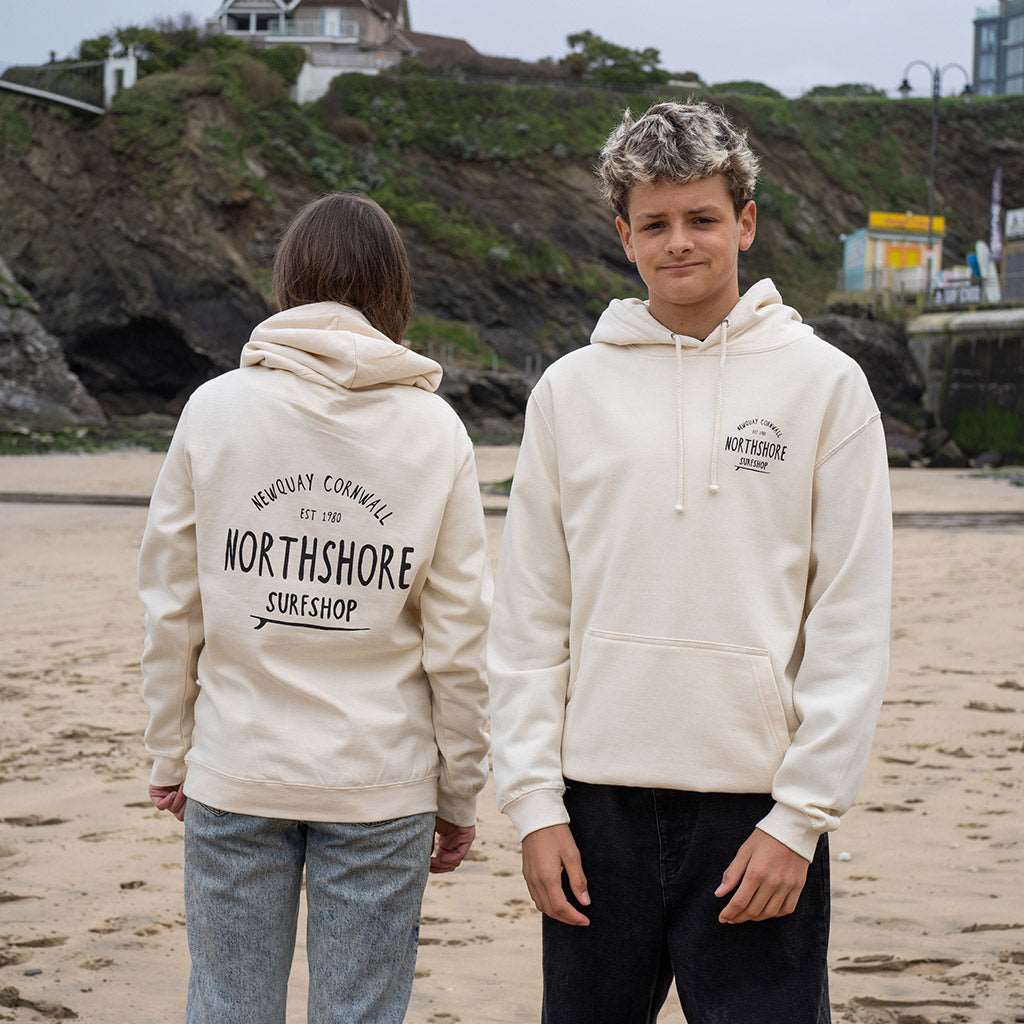 Classic Logo Hoodie | Vanilla Milk | Northshore Surf Shop | Hooded Sweatshirt - Northshore Newquay - Surf/Skate