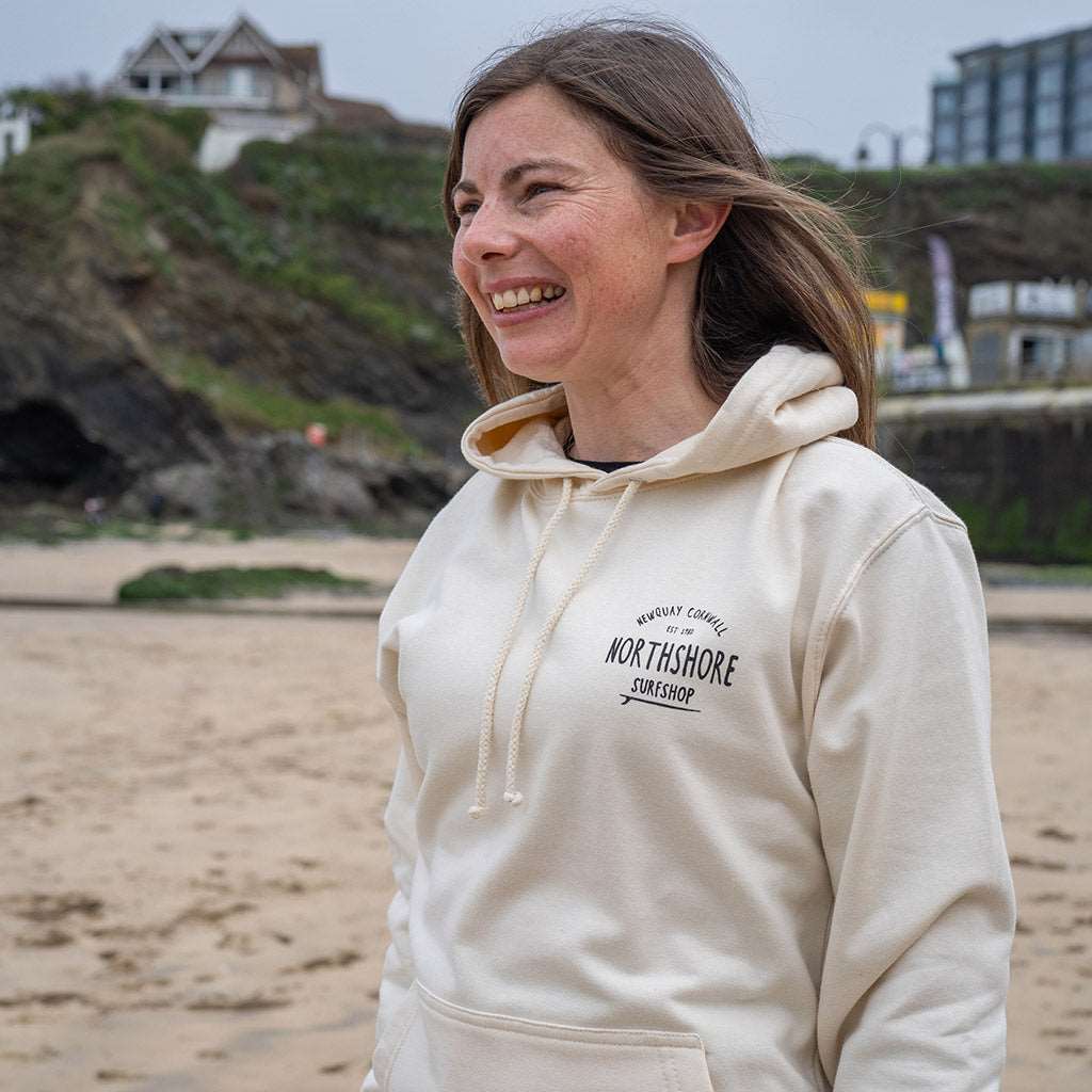 Classic Logo Hoodie | Vanilla Milk | Northshore Surf Shop | Hooded Sweatshirt - Northshore Newquay - Surf/Skate