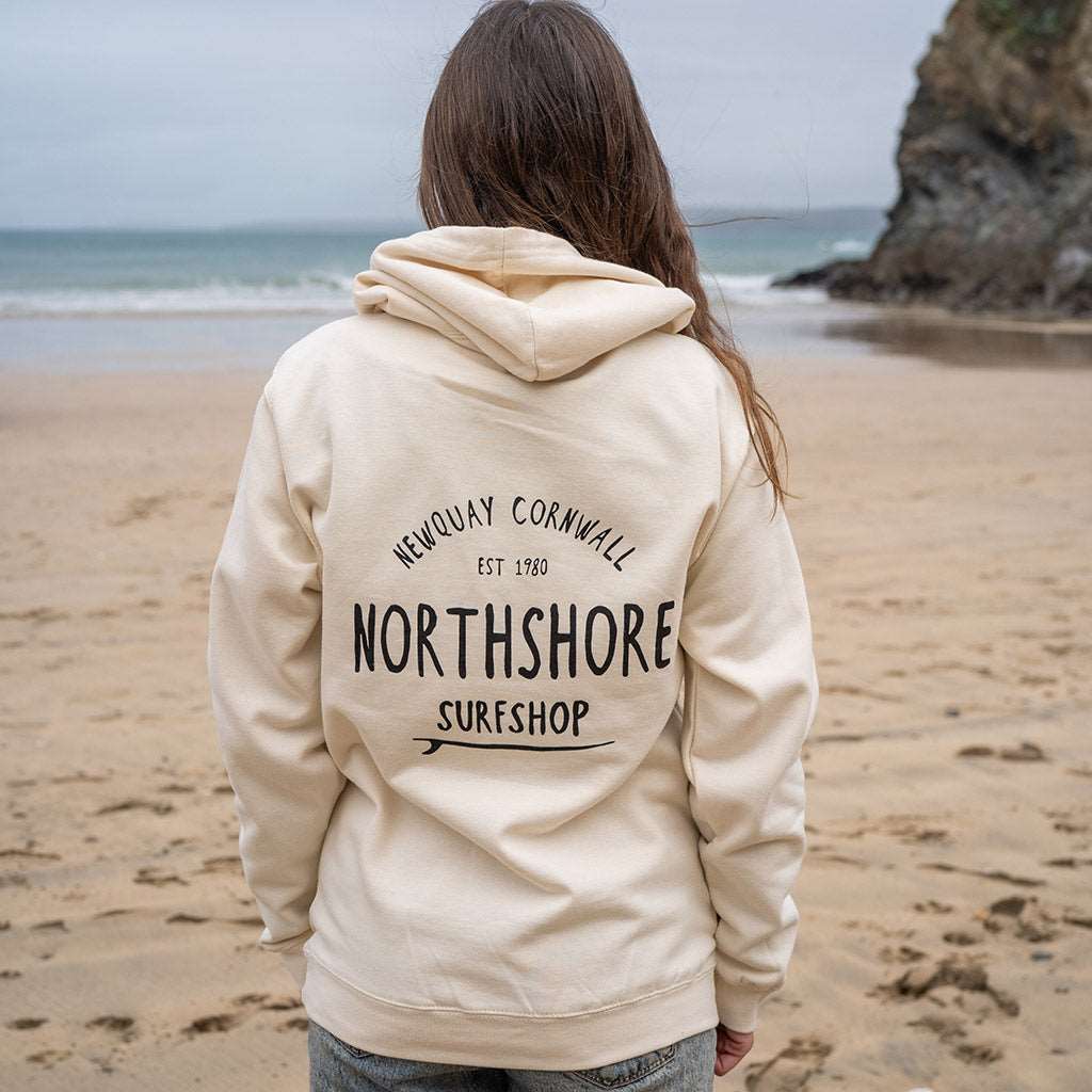 Classic Logo Hoodie | Vanilla Milk | Northshore Surf Shop | Hooded Sweatshirt - Northshore Newquay - Surf/Skate