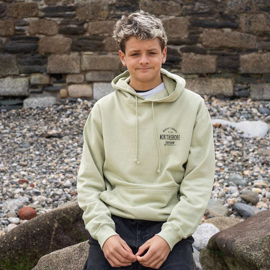 Classic Logo Hoodie | Pistachio | Northshore Surf Shop | Hooded Sweatshirt - Northshore Newquay - Surf/Skate