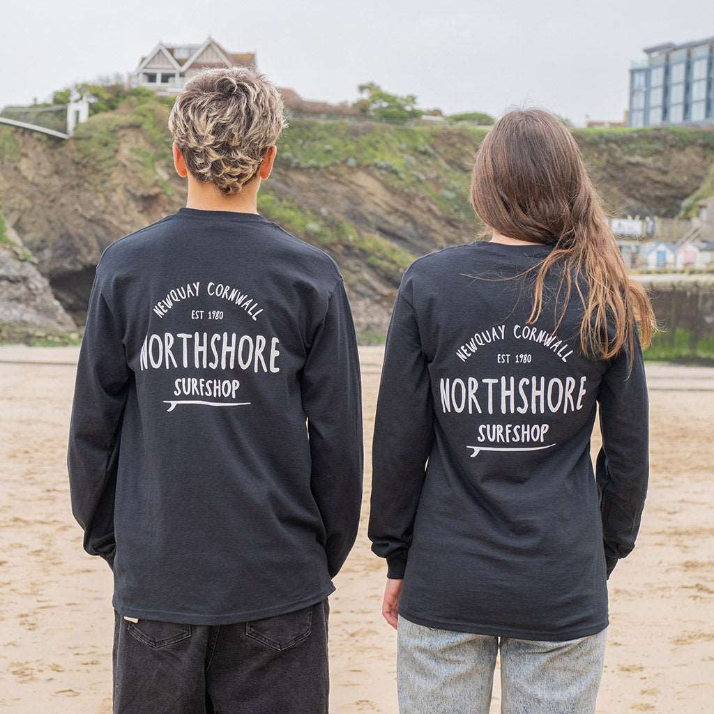 Classic Logo LS T Shirt | Black | Northshore Surf Shop | Long Sleeve T Shirt - Northshore Newquay - Surf/Skate