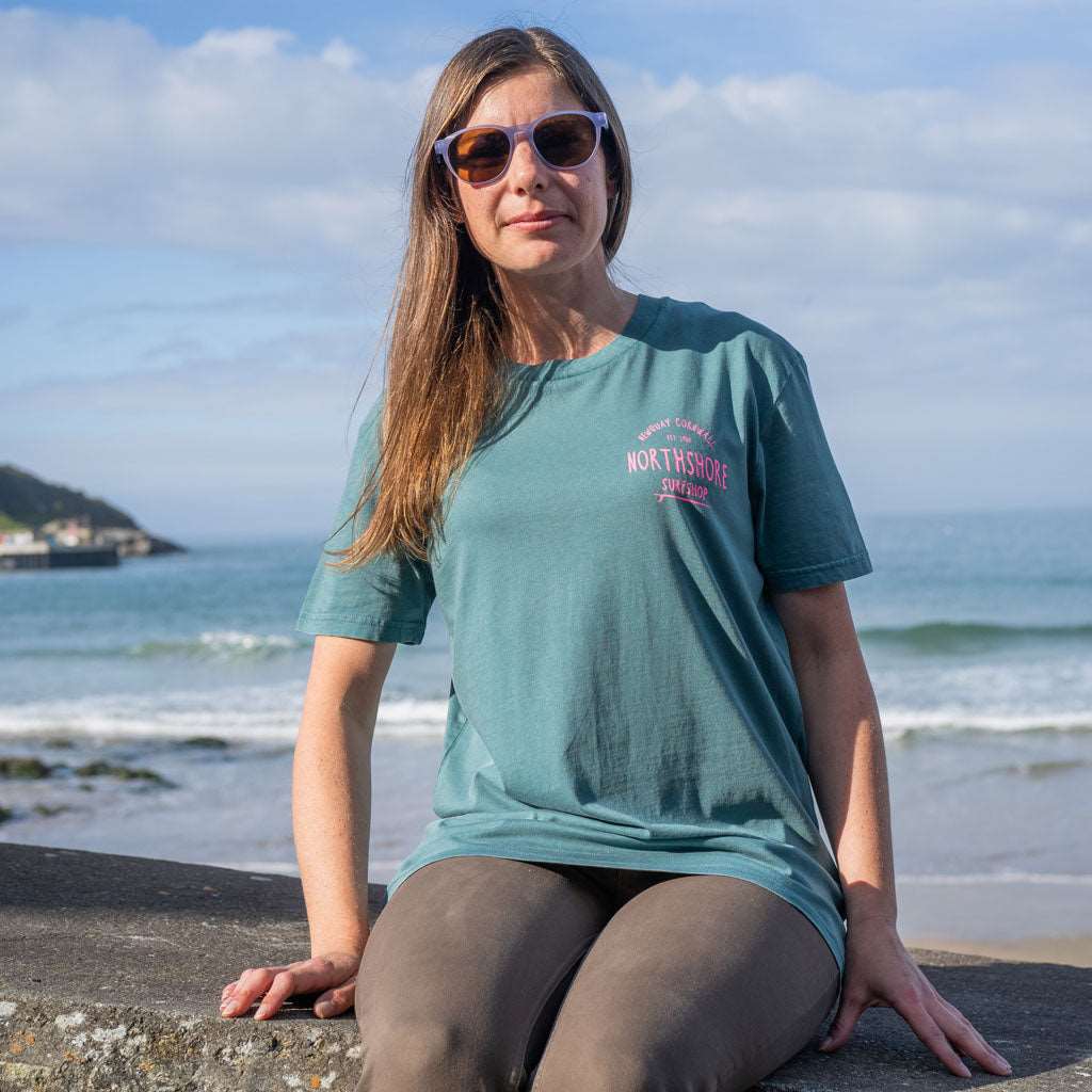 Classic Logo Organic Tee | Hydro Green | Northshore Surf Shop | T Shirt - Northshore Newquay - Surf/Skate