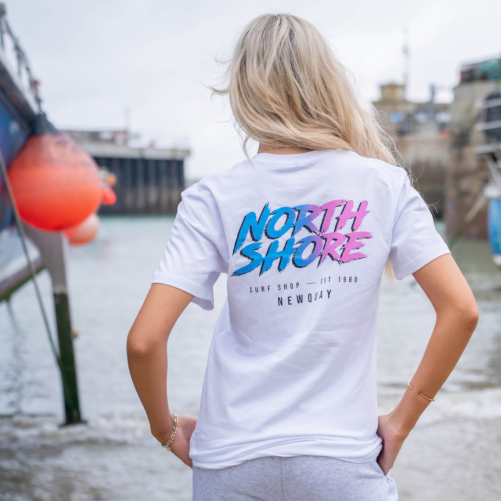 80’s Fade White T Shirt- White | Northshore Surf Shop | T Shirt - Northshore Newquay - Surf/Skate