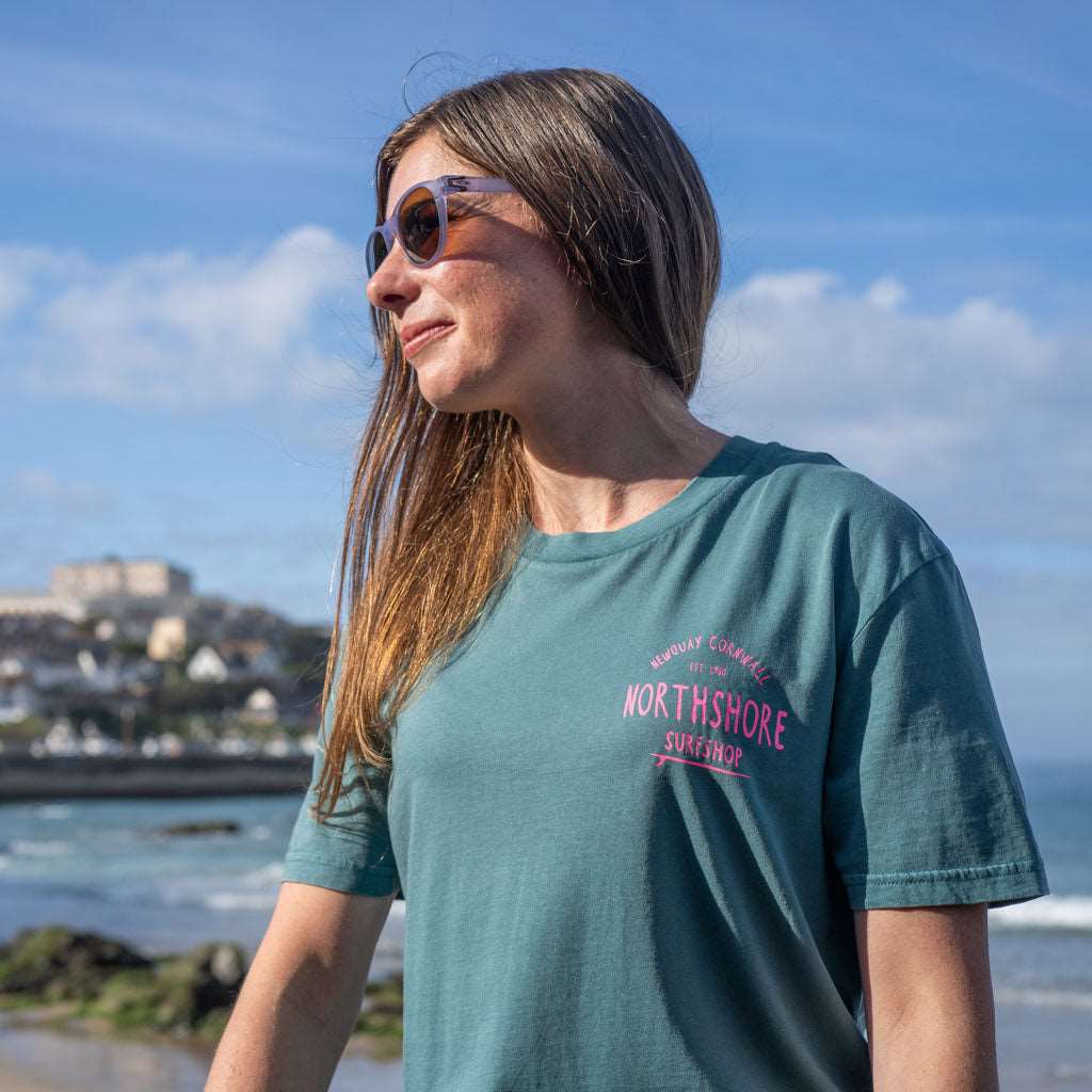 Classic Logo Organic Tee | Hydro Green | Northshore Surf Shop | T Shirt - Northshore Newquay - Surf/Skate
