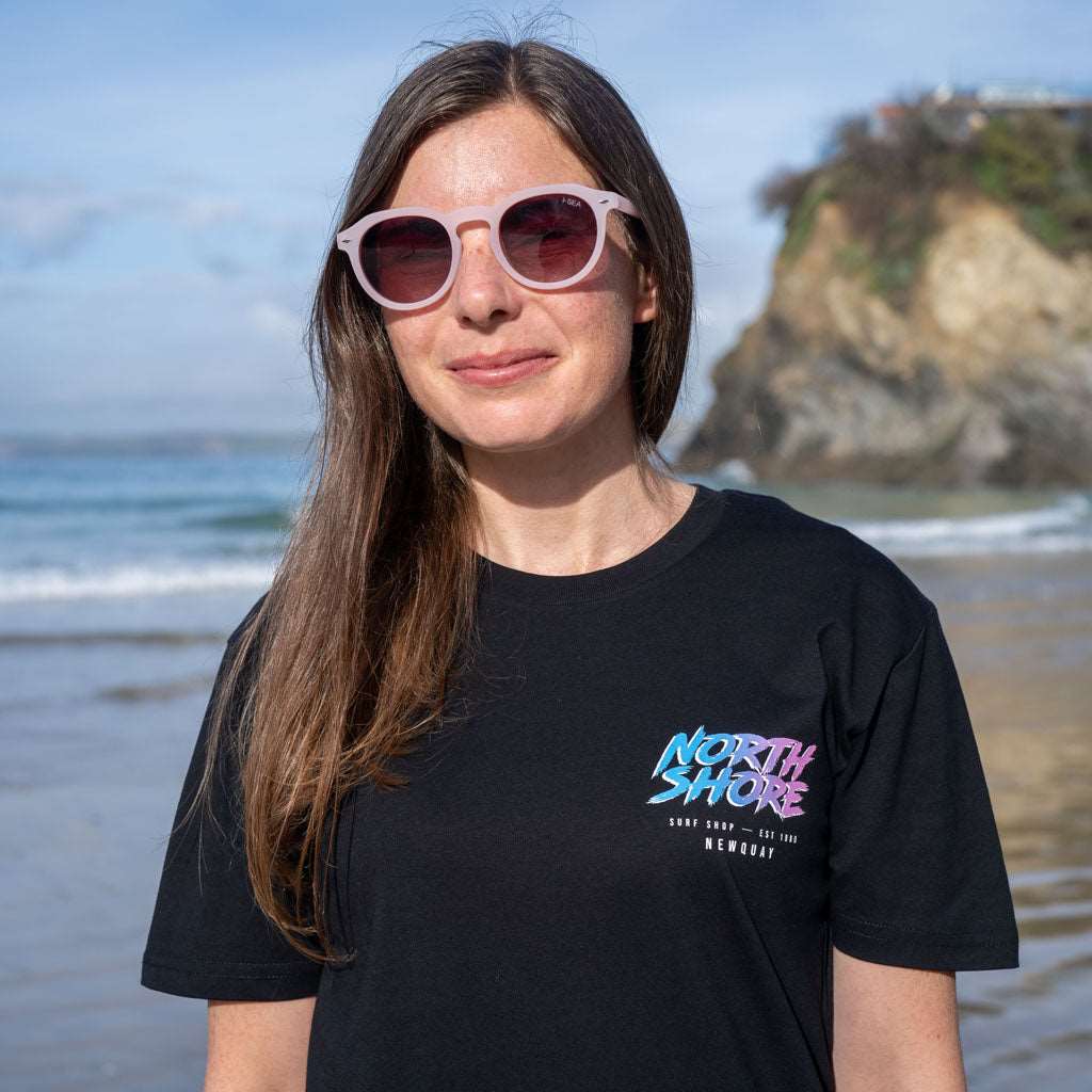 80’s Fade Black T Shirt- Black | Northshore Surf Shop | T Shirt - Northshore Newquay - Surf/Skate