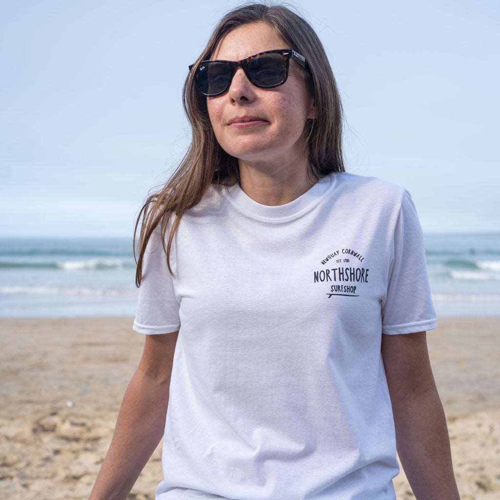 Classic Logo T Shirt | White | Northshore Surf Shop | T Shirt - Northshore Newquay - Surf/Skate
