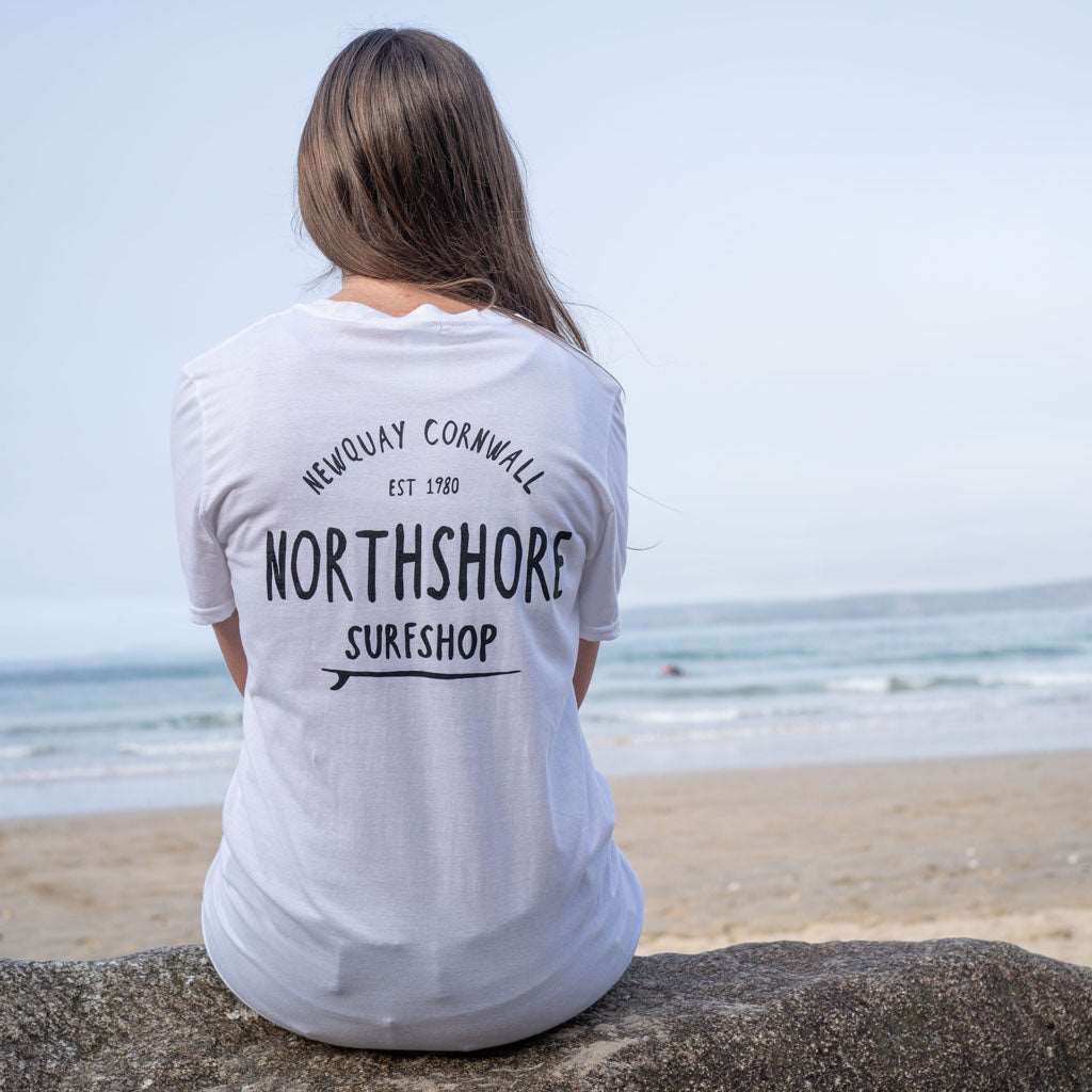 Classic Logo T Shirt | White | Northshore Surf Shop | T Shirt - Northshore Newquay - Surf/Skate