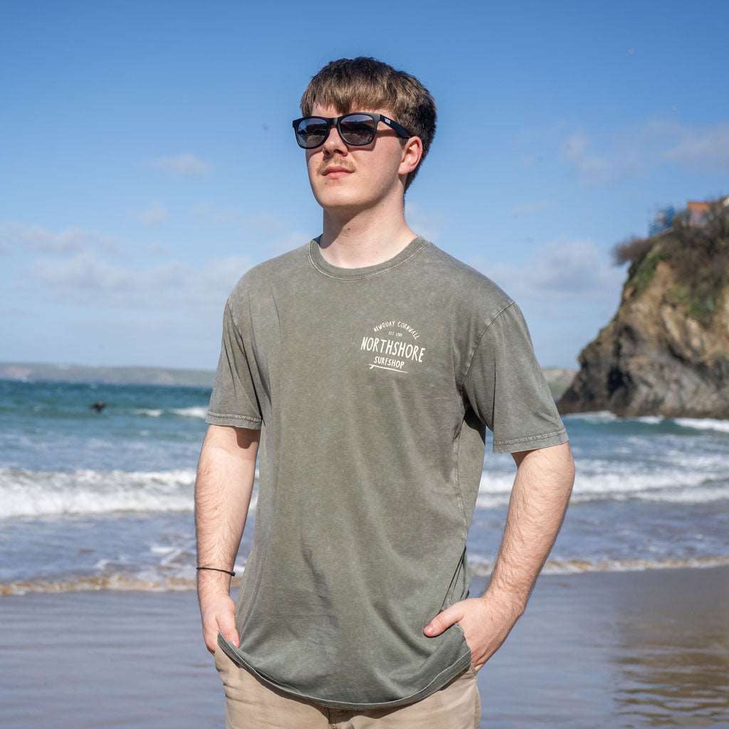 Classic Logo Organic Tee | Moss Stone | Northshore Surf Shop | - Northshore Newquay - Surf/Skate