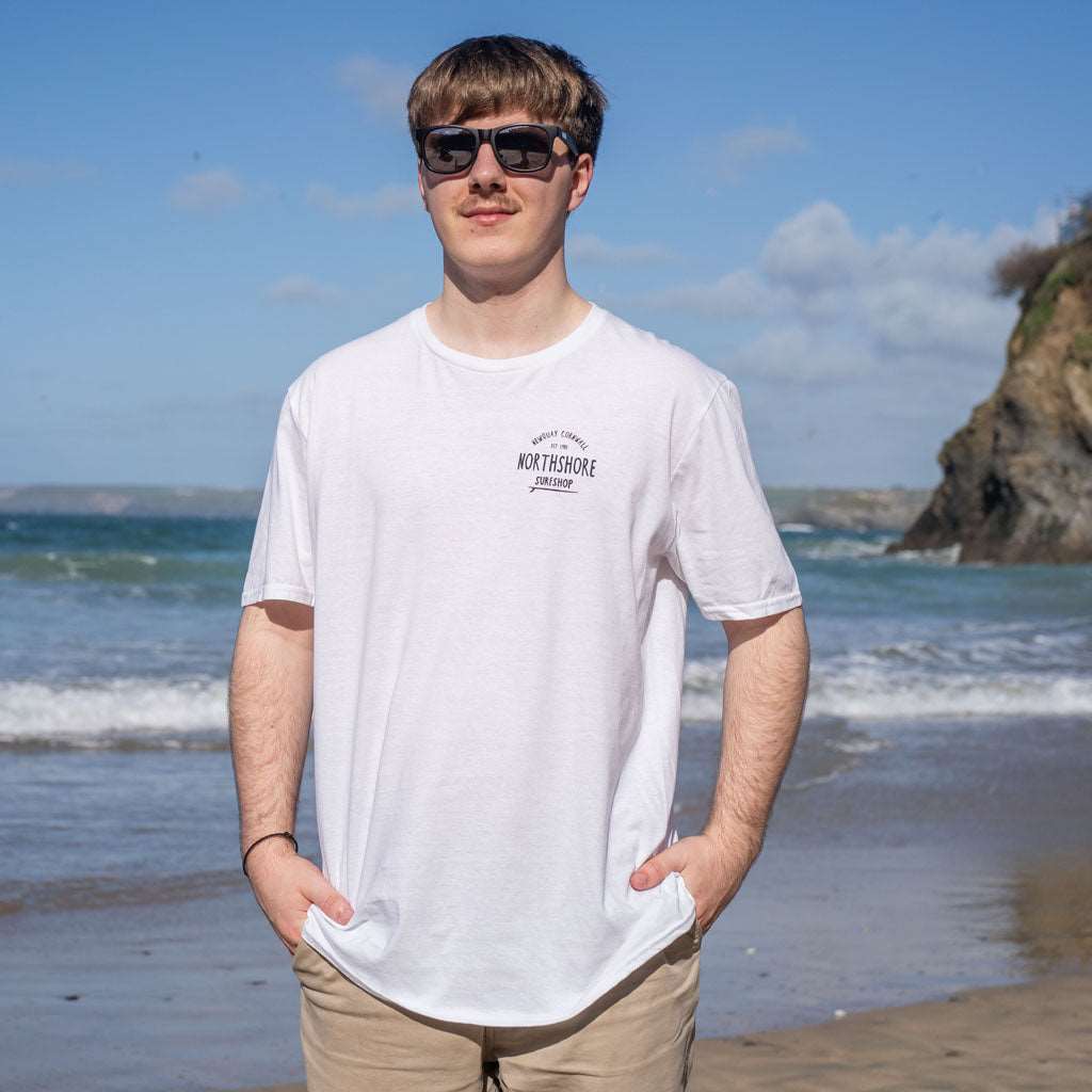 Classic Logo T Shirt | White | Northshore Surf Shop | T Shirt - Northshore Newquay - Surf/Skate