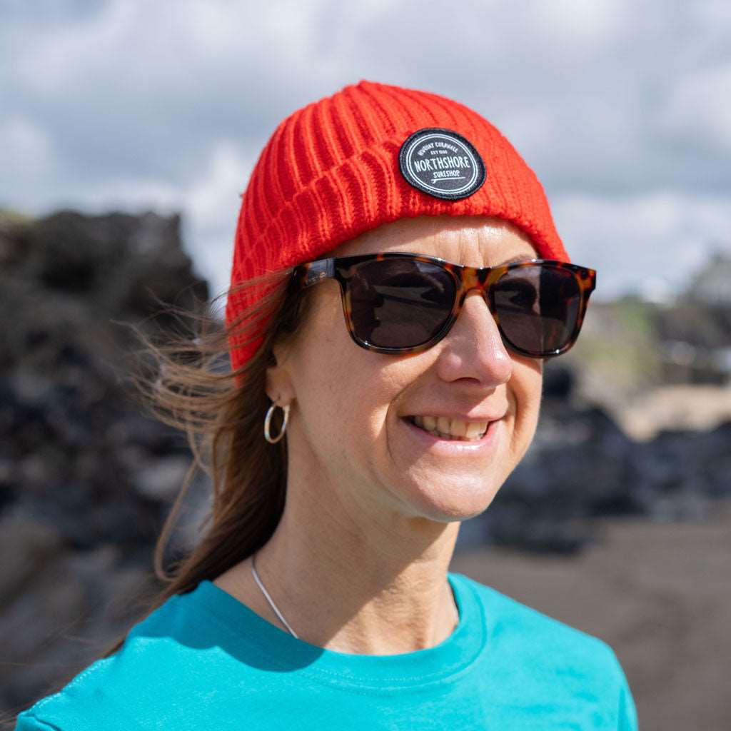 Classic Logo Fisherman Beanie Red | Northshore Surf Shop |