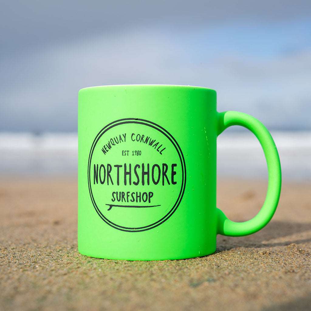 Classic Logo Fluro Mug Green | Northshore Surf Shop | Coffee Cup - Northshore Newquay - Surf/Skate