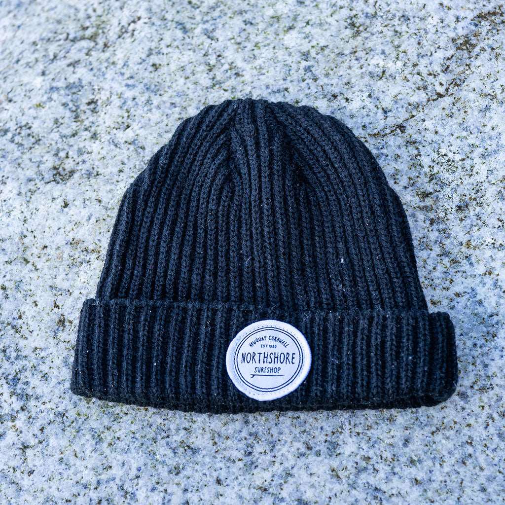Classic Logo Fisherman Beanie Black | Northshore Surf Shop |