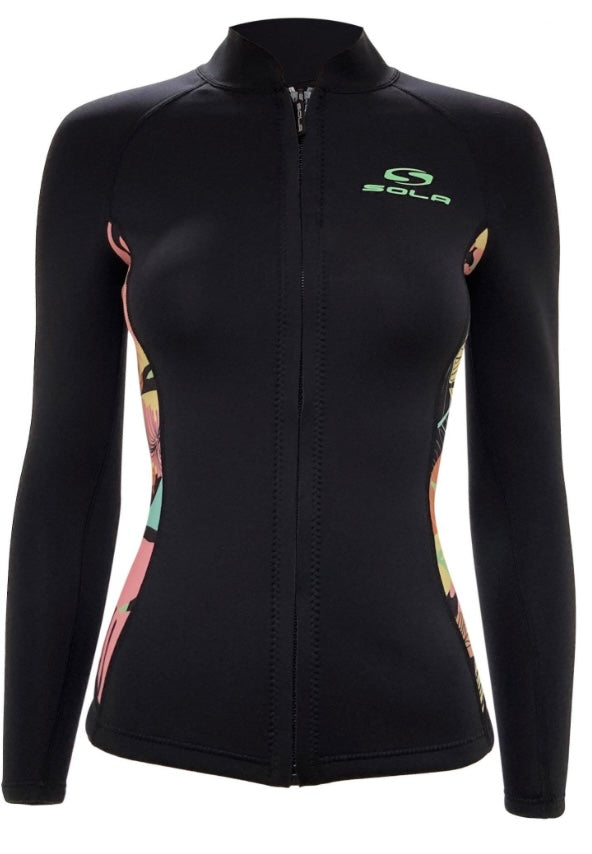 Sola Ignite Ladies 2mm Wetsuit Jacket - Summer Floral | Sola | Wetsuit Top - Northshore Newquay - Surf/Skate