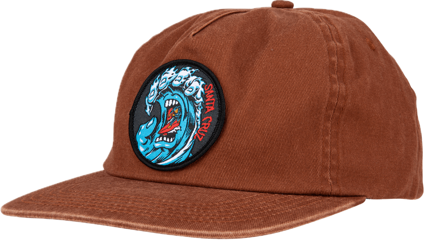 Santa Cruz Screaming Wave Snap Back Cap (Brn Overdye) Brown Overdye | Santa Cruz | Cap