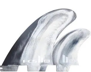 FCS2 MR PC Twin Fin + Stabiliser Surfboard Fins Black White | FCS | Twin Fins