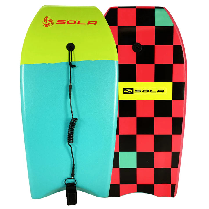 Sola Revolver 42.5” Bodyboard Blue Lime Pink Square | Sola | Bodyboard - Northshore Newquay - Surf/Skate