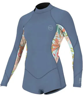 O’Neill Girls Bahia L/S Short Leg Spring Wetsuit - Infinity/ Dahlia Age 14 | O’neill |