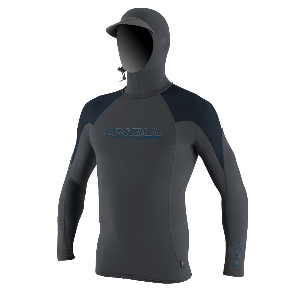 O'Neill Mens Premium Skins O'Zone Long Sleeve Rash Guard W/Hood in Graphite/Slate/White | O’neill | Rash Vest - Northshore Newquay - Surf/Skate