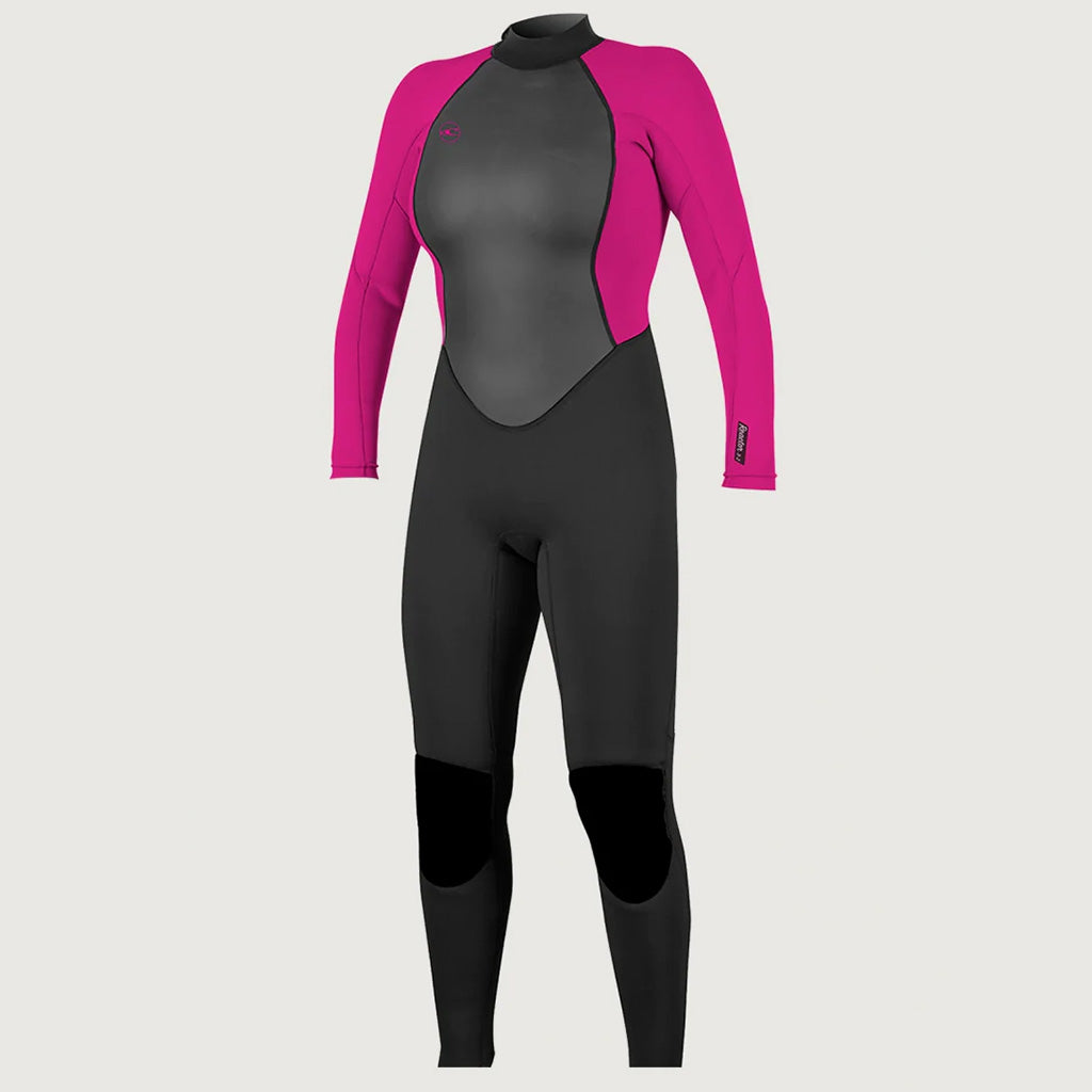 O’Neill Women’s Reactor-2 3/2mm Back Zip Full Wetsuit Black / Berry | O’neill | Summer Wetsuit - Northshore Newquay - Surf/Skate