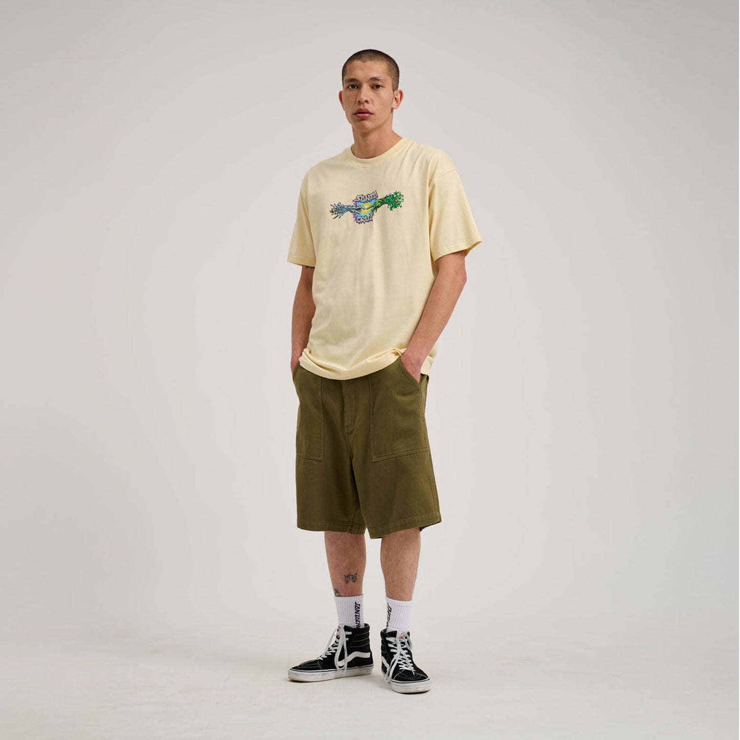 Santa Cruz Wooten Contact Logo Tshirt-Vanilla | Santa Cruz |