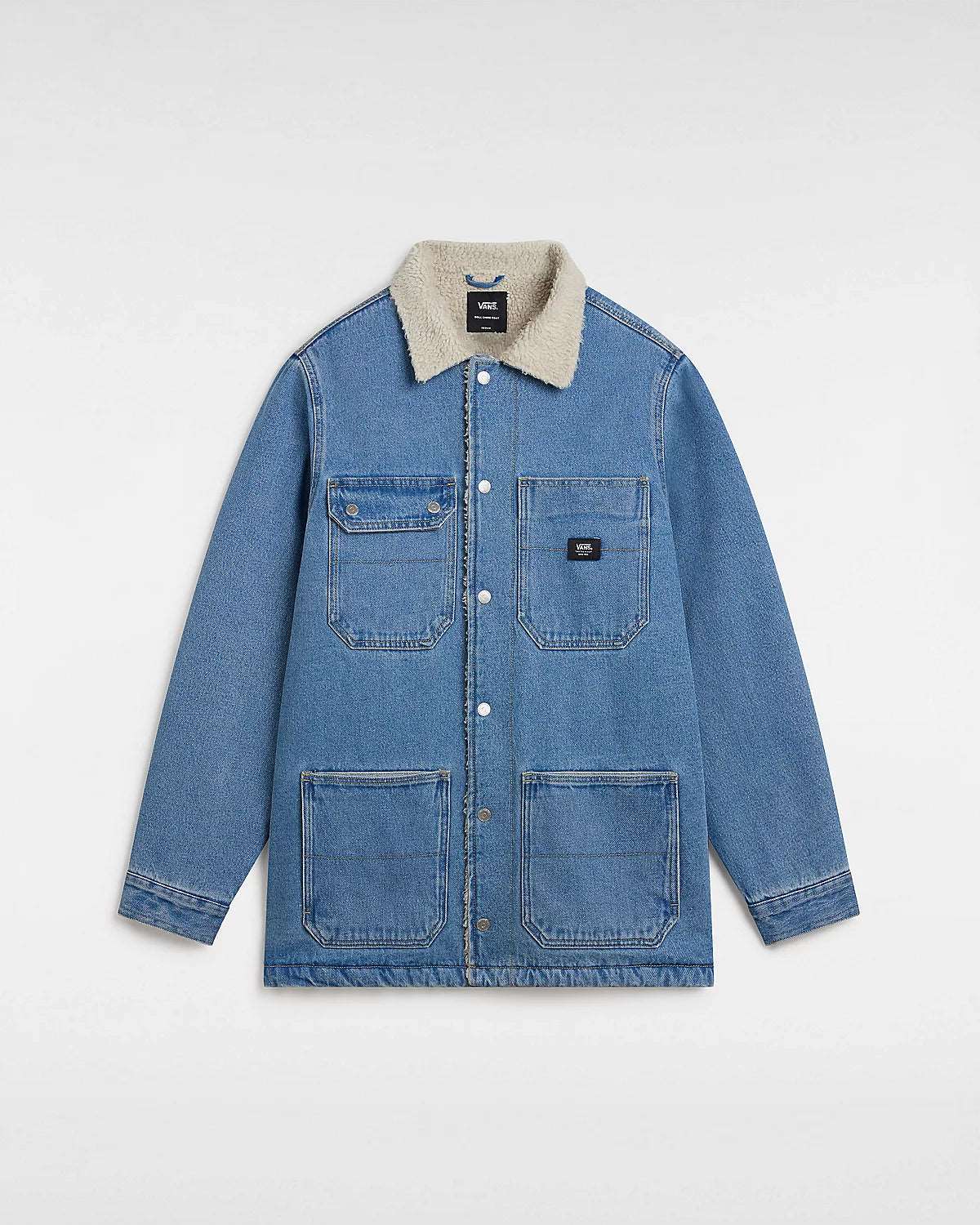 Vans Stonewash Blue Drill Chore Denim Sherpa Jacket | Vans | Jacket
