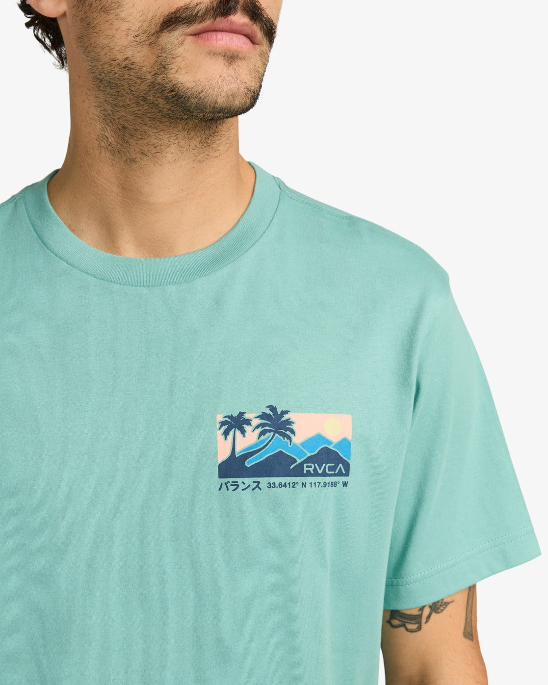 RVCA Palm Trail Tshirt-Bottle Green | RVCA |