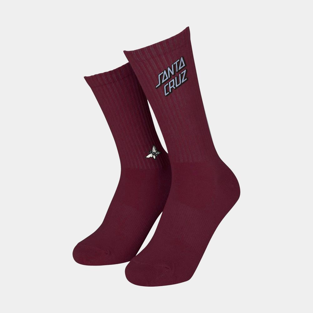 Santa Cruz Flutter Flash Socks-White/Sangria(2 Pack) | Santa Cruz | Sports socks