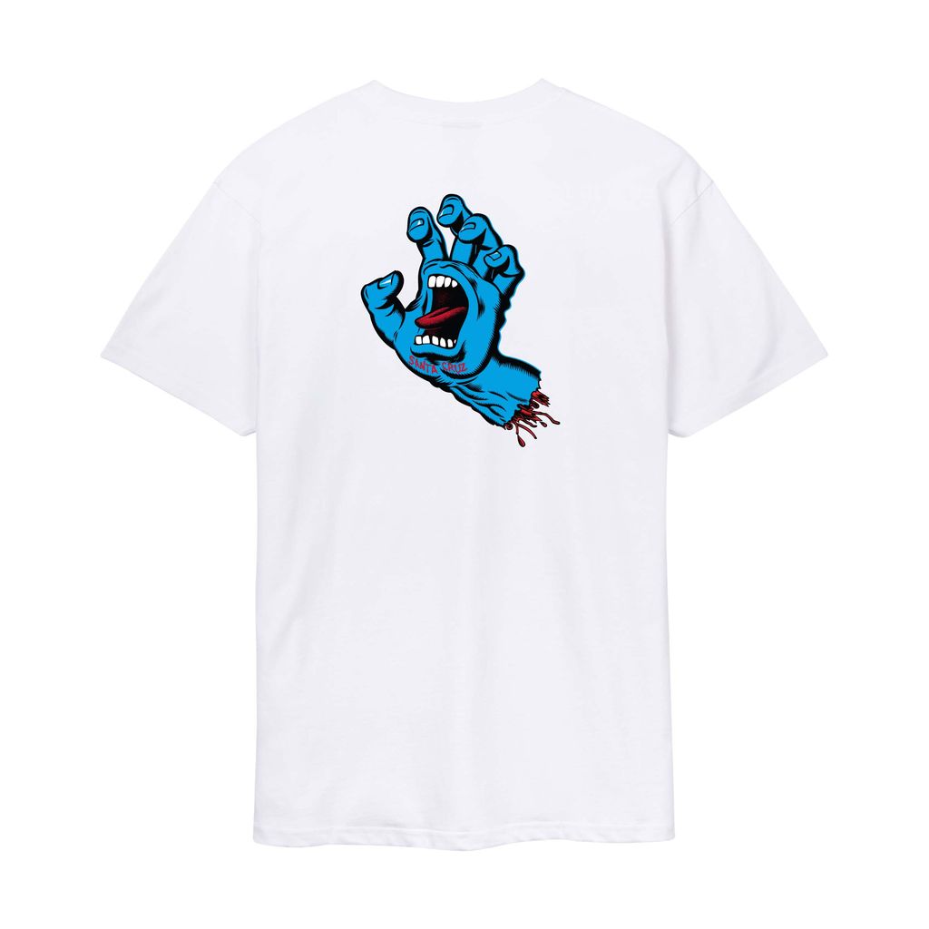 Santa Cruz Screaming Hand Chest Logo Tshirt-White